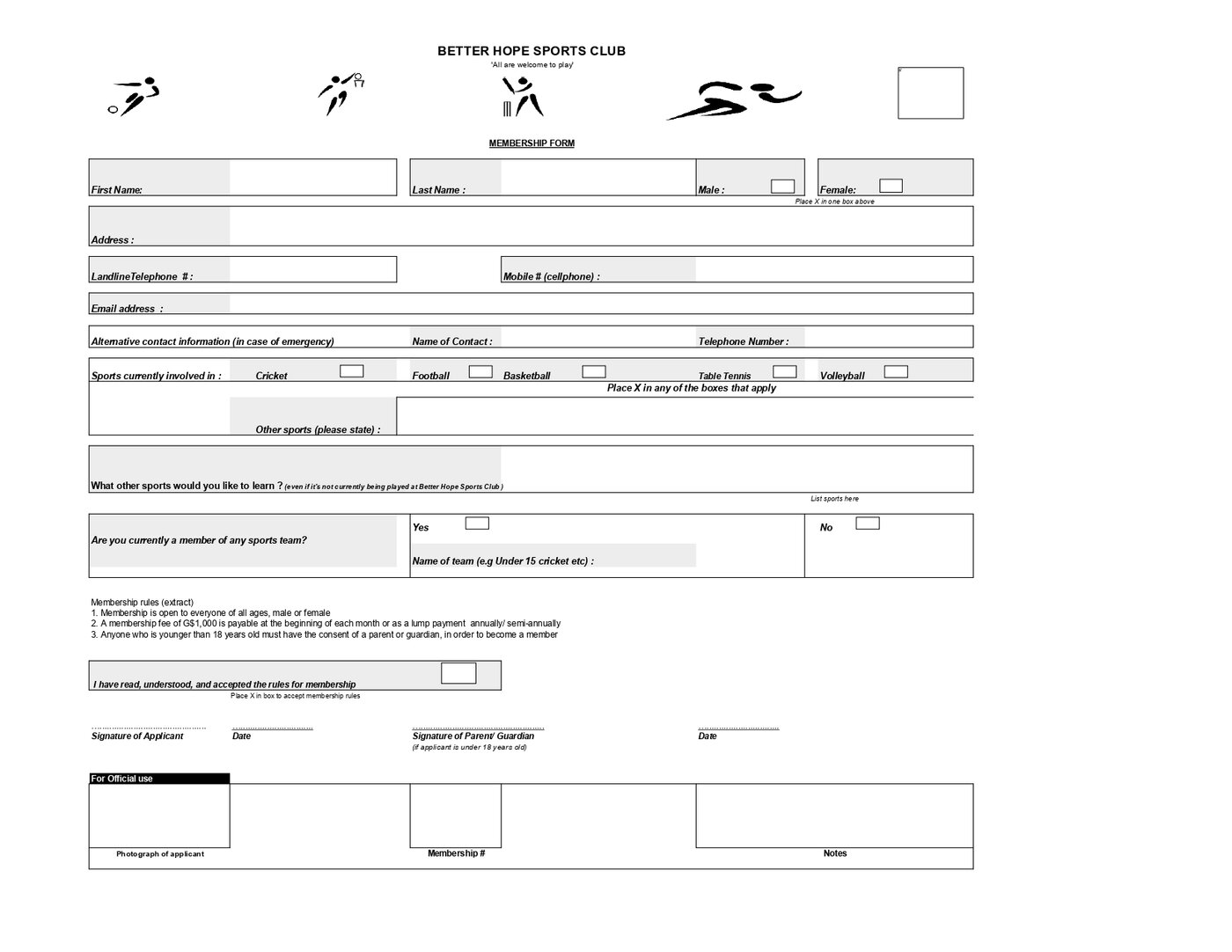Membership Registration